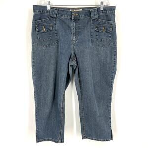 Faded Glory Stretch Capri Jeans Blue Women Size 18